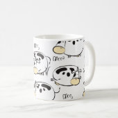 子供おもしろいっぽい動物のパターン。ヴィンテージクリップ コーヒーマグカップ (正面右)