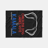 子供おもしろいのない犬の女性がカマラに投票 フリースブランケット (正面(横))