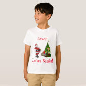 子供おもしろいのクリスマス名の追加 Tシャツ (正面フル)