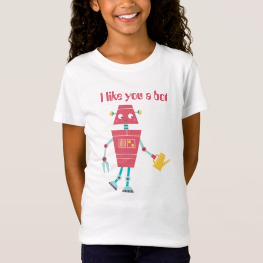 子供おもしろいの私はボットが好き Tシャツ (正面)