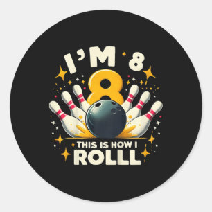 子供おもしろいボーリング誕生会I'm 8 How I ラウンドシール