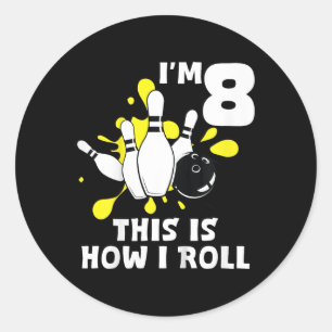 子供おもしろいボーリング誕生会I'm 8 How I ラウンドシール