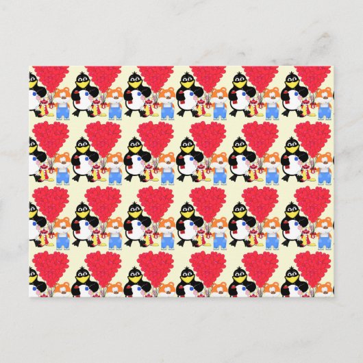 子供おもしろい漫画のバレンタイン シーズンポストカード (正面)