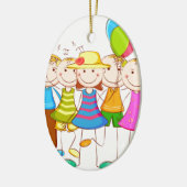 子供おもしろい セラミックオーナメント (左)