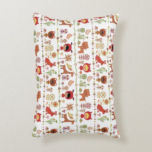 子供および動物パターン アクセントクッション (正面(垂直))