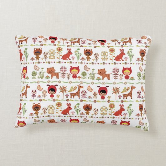 子供および動物パターン アクセントクッション (裏面)