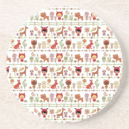子供および動物パターン コースター (正面)