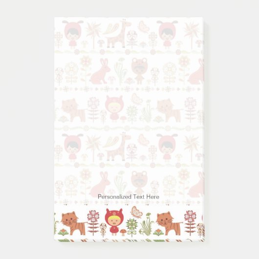 子供および動物パターン ポストイット (正面)