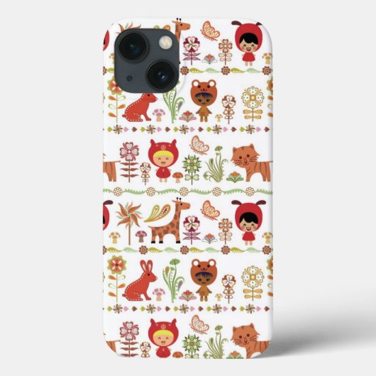 子供および動物パターン Case-Mate iPhoneケース (裏面)