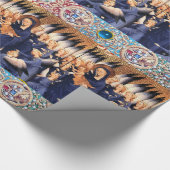 子供および天使の赤く青い宝石用原石のヴァージン ラッピングペーパー (角)