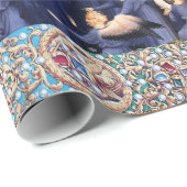 子供および天使の赤く青い宝石用原石のヴァージン ラッピングペーパー (ロールコーナー)