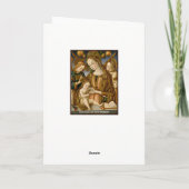 子供および天使の金ゴールドの銅とのマドンナ シーズンカード (裏面)