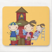 子供および校舎のTシャツおよびギフト マウスパッド (正面)