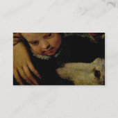 子供および犬の詳細を持つ女性のポートレート 名刺 (裏面)