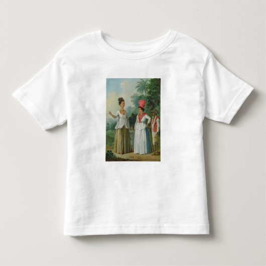 子供およびBlacの色の西のインドの女性、 トドラーTシャツ (正面)