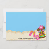 子供およびTikiの誕生日の招待状とのルアウ(ハワイ式宴会) 招待状 (裏面)