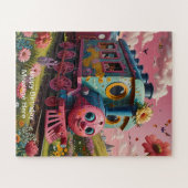 子供お洒落のよくはしゃぐデザイン ジグソーパズル (横)