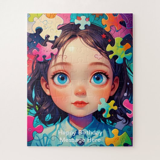 子供お洒落のよくはしゃぐデザイン ジグソーパズル (縦)