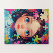 子供お洒落のよくはしゃぐデザイン ジグソーパズル (横)