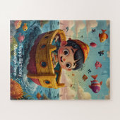 子供お洒落のよくはしゃぐデザイン ジグソーパズル (横)