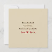 子供からのサンタへの感謝カード サンキューカード (裏面)