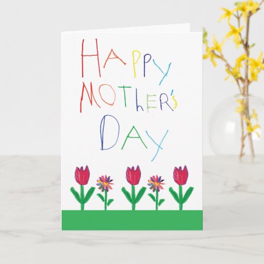 子供からの母の日カード カード (黄色い花)