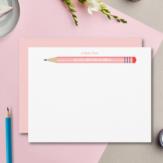 子供からの鉛筆の平らなノートカードのメモ ノートカード