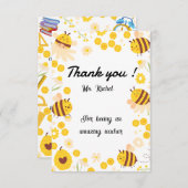 子供から先生へのかわいい蜂の感謝カード サンキューカード (正面/裏面)