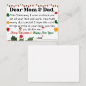 子供から親へのクリスマスカード ノートカード (正面/裏面)