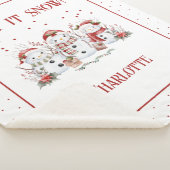 子供かわいい雪だるま雪に名前を付けて シェルパブランケット (3/4)