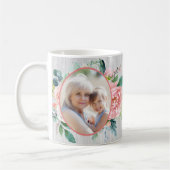 子供がいると生まれおばあちゃんのフローラ写真 コーヒーマグカップ (左)