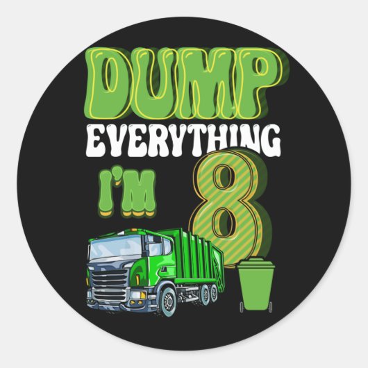 子供がゴミをリサイクル8年ごみトラック8th ラウンドシール (正面)