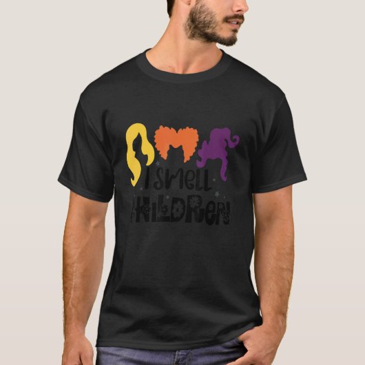 子供がハロウィーンの衣装を着る匂いおもしろい Tシャツ (正面)