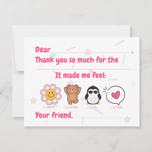 子供が入力するサンキューカード (正面)