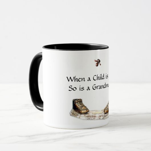 子供が生まれるとき、祖母はそうあります マグカップ (正面左)