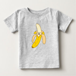 子供が笑顔のバナナTシャツ ベビーTシャツ