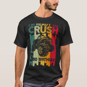 子供が第3の誕生日を粉砕する準備ができて3モンスタートラックR Tシャツ
