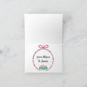 子供が送るクリスマスカード。名前を編集できます サンキューカード (内部)