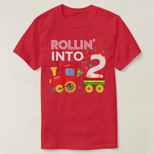 子供が2つのトレーニング2番目の誕生日パーティーToddlにローリング Tシャツ (デザイン正面)