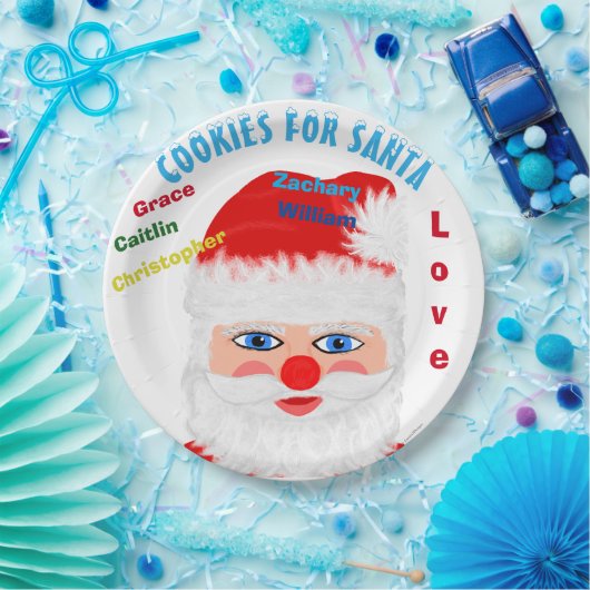 子供がSantaのCookieに名前を付ける ペーパープレート (パーティー)