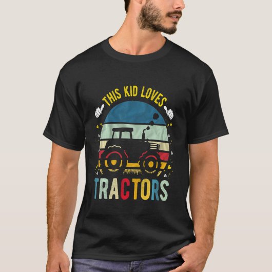 子供この子供ラブトラクター農家トラクター Tシャツ (正面)