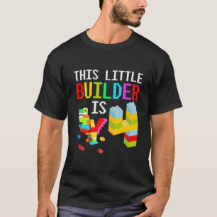 子供この小さなビルダーは4つの建物ブロックBirt Tシャツ