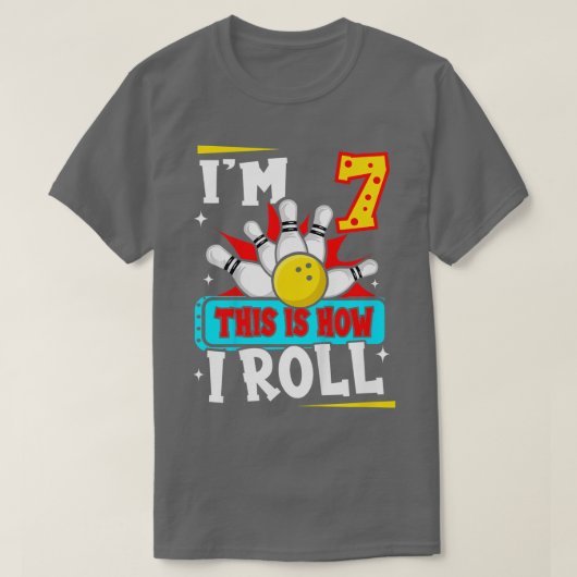 子供これが7歳の転が小さなボウルの私の方法 Tシャツ (デザイン正面)
