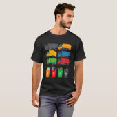 子供ごみトラックのリサイクル日ごみ廃棄隔壁 Tシャツ (正面フル)