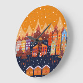 子供じみた家の木スカンジナビア様式 ラージ壁時計 (傾斜)