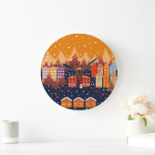 子供じみた家の木スカンジナビア様式 ラージ壁時計 (ホーム)