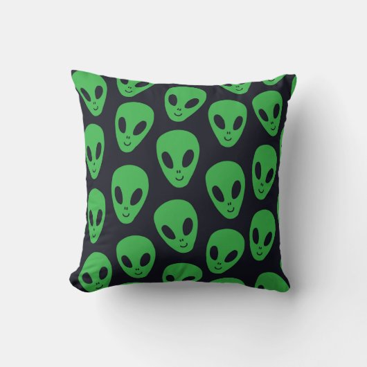 子供じみた継ぎ目のない模様とエイリアン顔ufo クッション (正面)