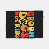 子供じゃなくて犬をグルーミングしよう 面白い犬 キュートなミームなんだぜ フリースブランケット (正面(横))