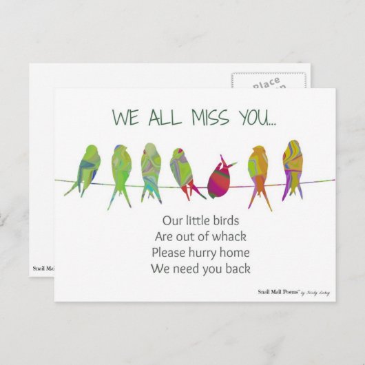 子供たちからの寂しい詩 ポストカード (正面/裏面)