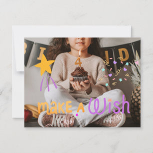 子供たちがウィッシュ4thフォト誕生日カードを作る カード